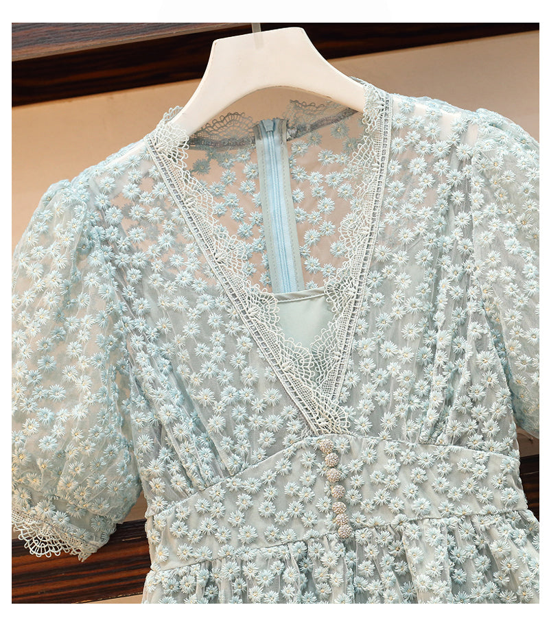 Plus Size Korean Romantic Lace Dress