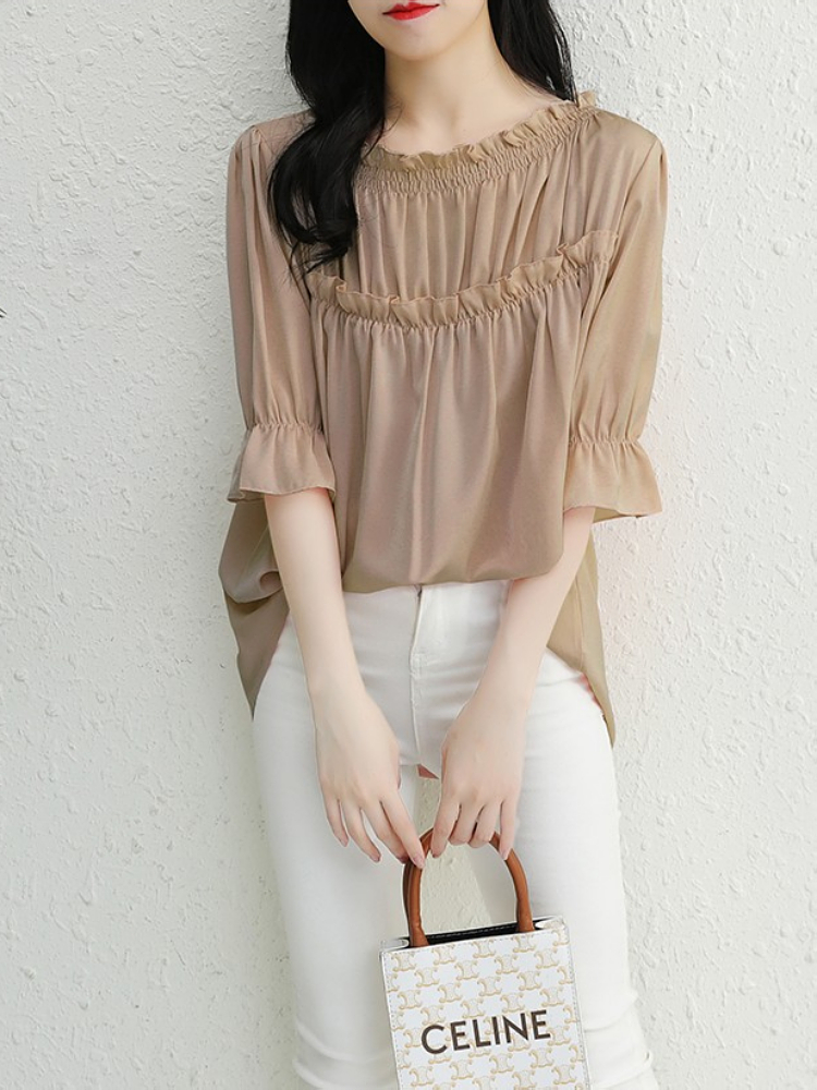 Plus Size Babydoll Chiffon Blouse