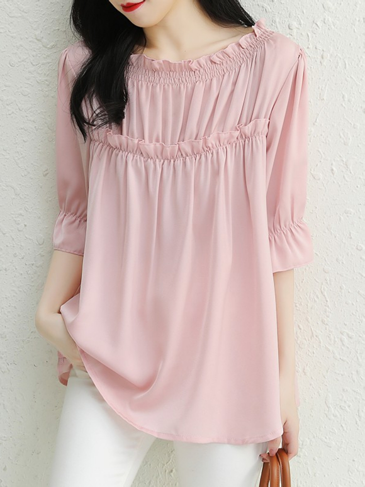 Plus Size Babydoll Chiffon Blouse
