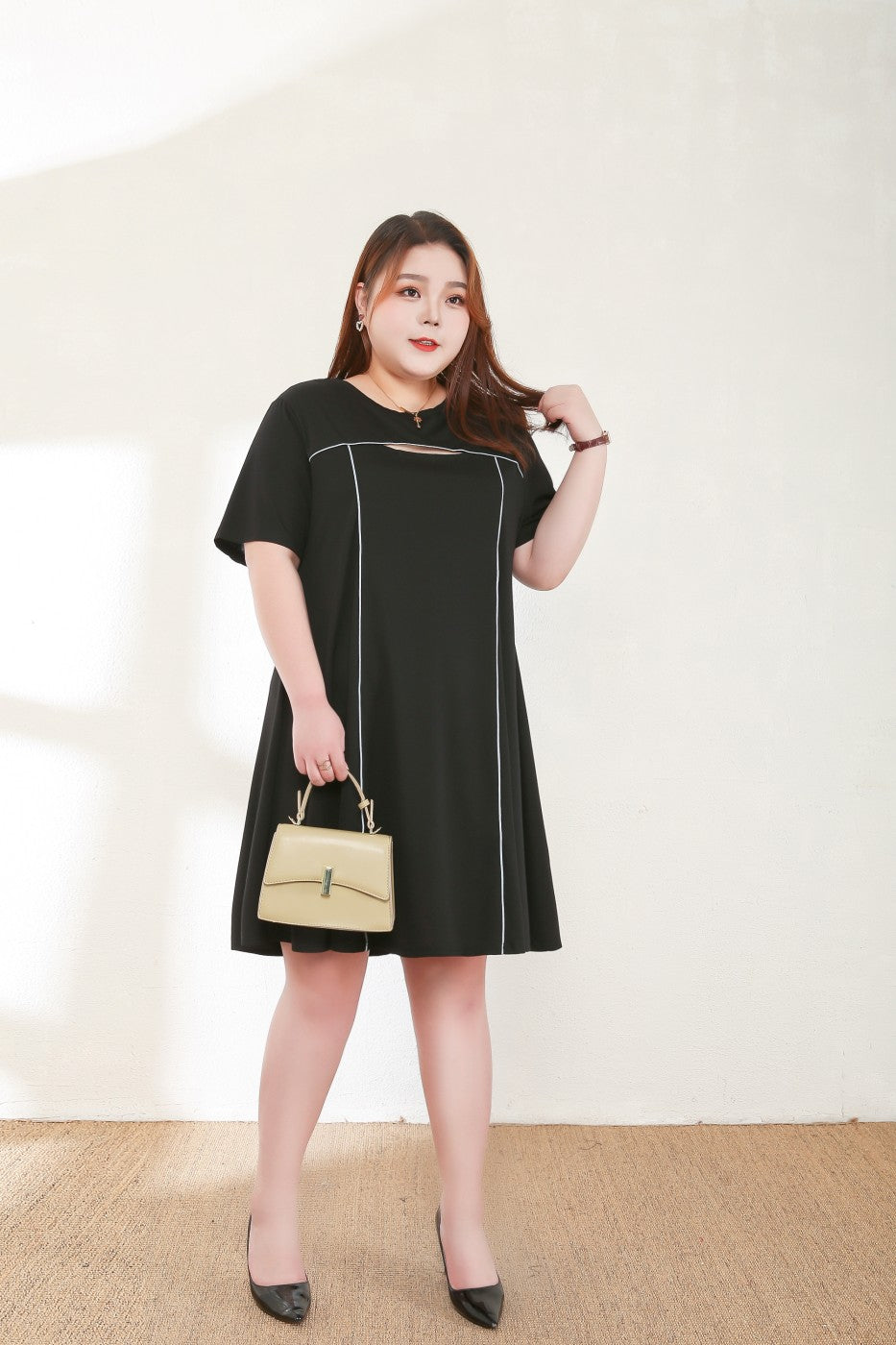 Emma Plus Size Black Cutout Dress