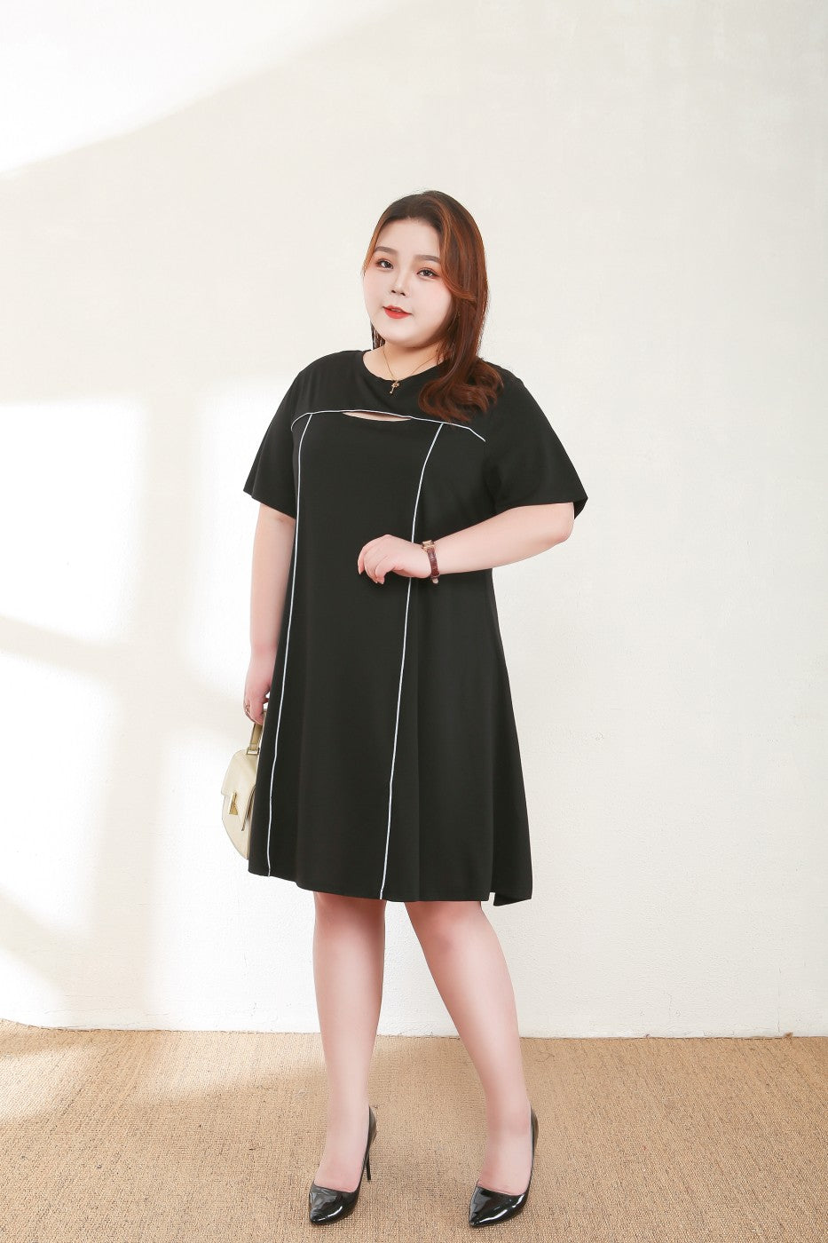 Emma Plus Size Black Cutout Dress