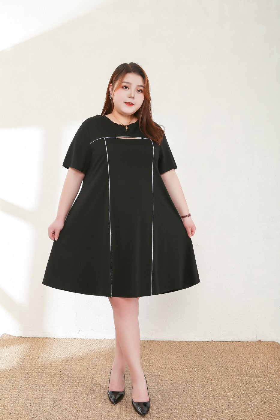 Emma Plus Size Black Cutout Dress