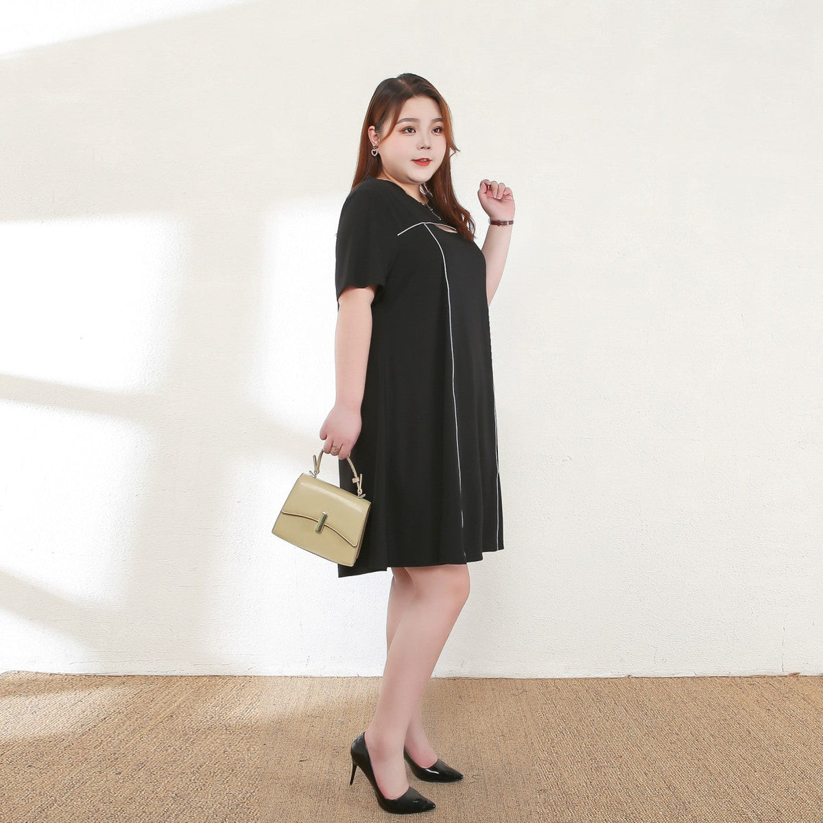 Emma Plus Size Black Cutout Dress