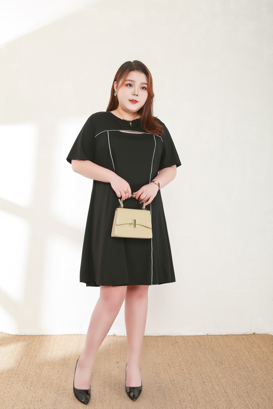 Emma Plus Size Black Cutout Dress