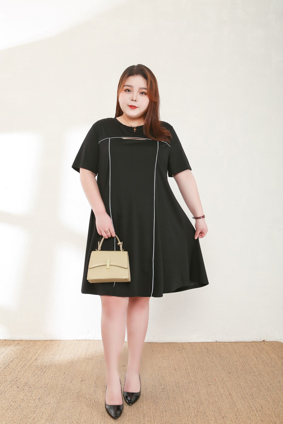 Emma Plus Size Black Cutout Dress