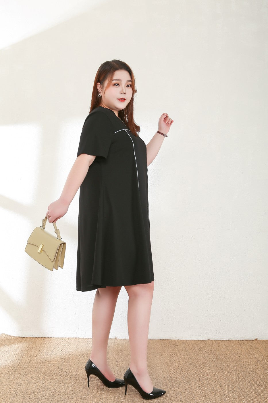 Emma Plus Size Black Cutout Dress