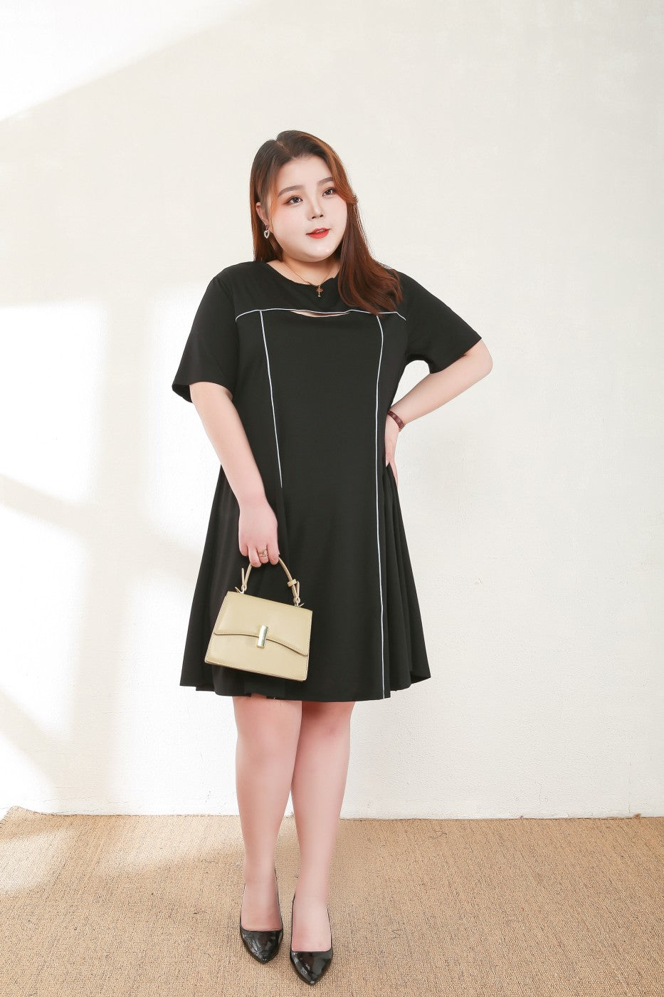 Emma Plus Size Black Cutout Dress