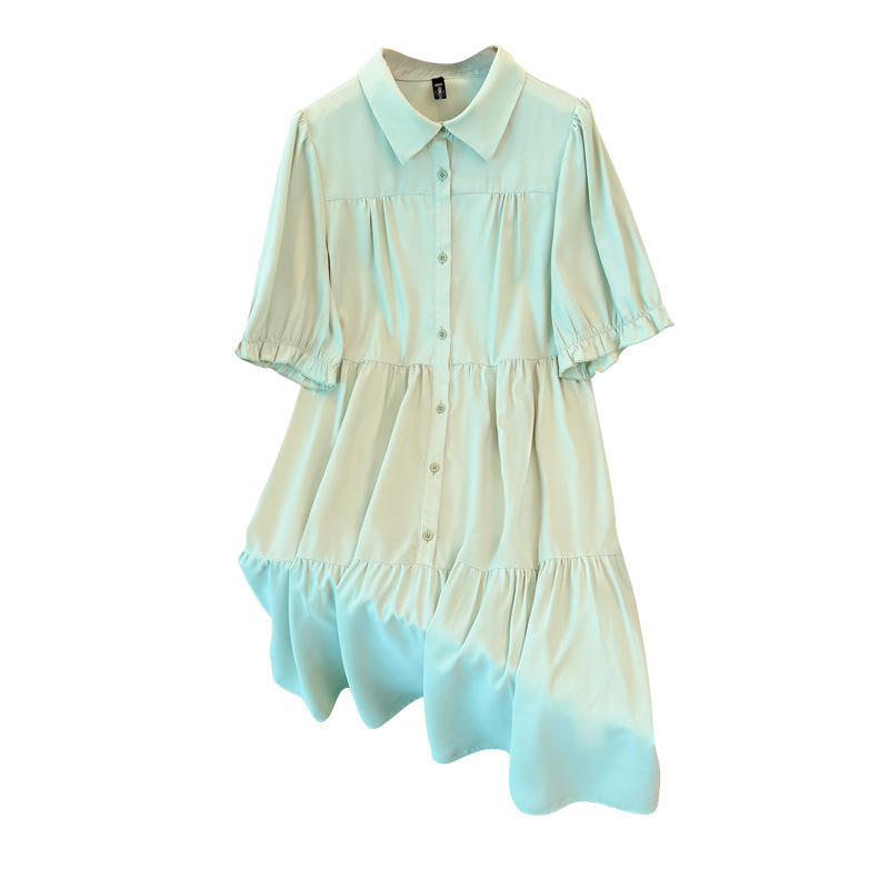 Plus Size Black Korean Babydoll Shirt Dress(Extra Big Size)