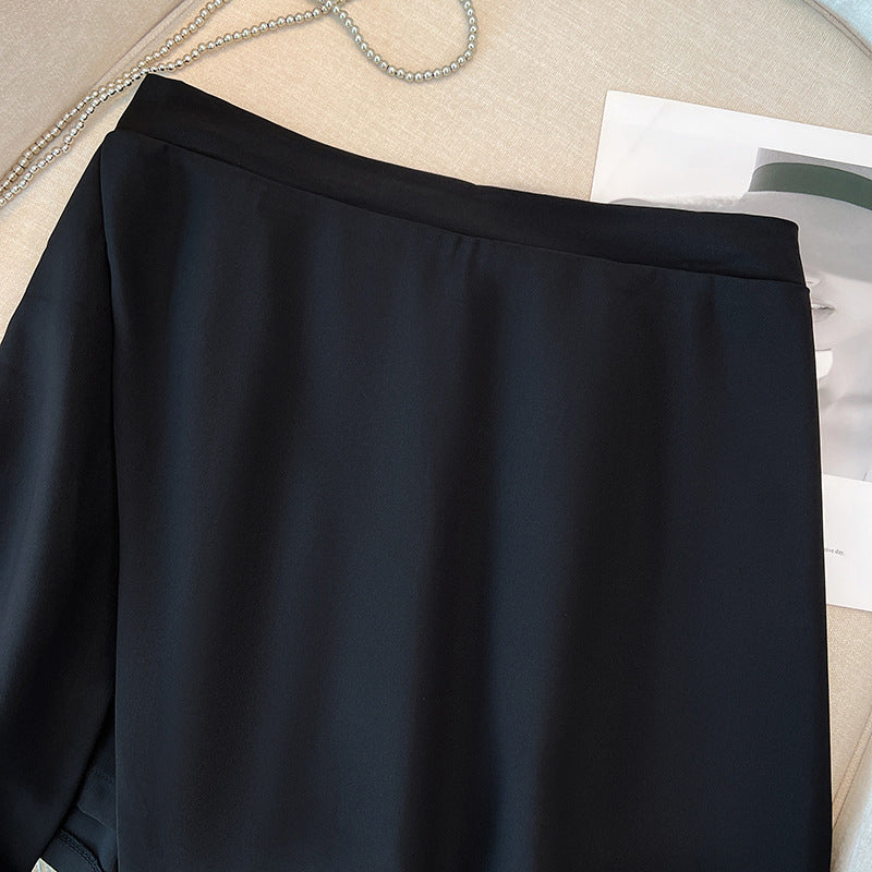 Plus Size Black Simple Skorts (EXTRA BIG SIZE)