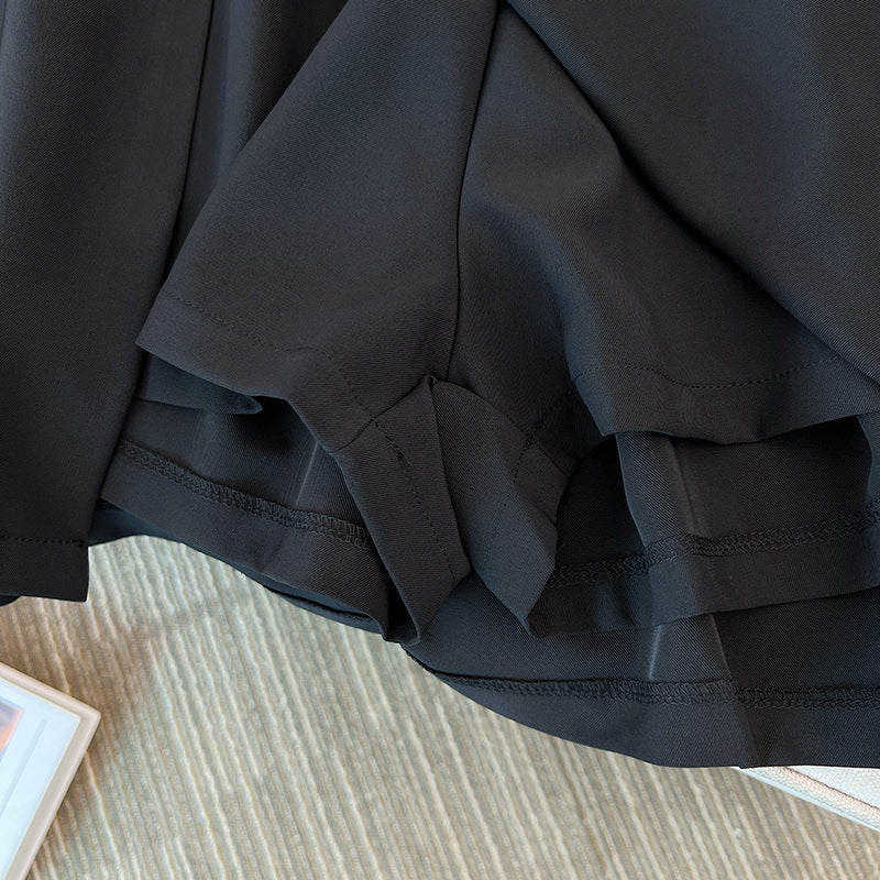 Plus Size Black Simple Skorts (EXTRA BIG SIZE)