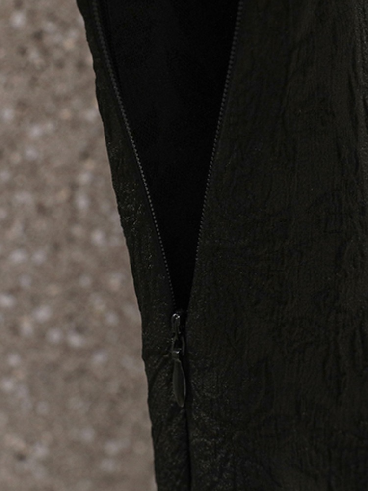 Plus Size Black Textured Dress