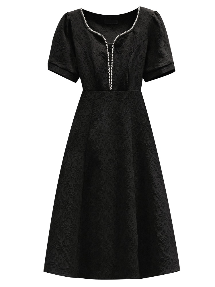 Plus Size Black Textured Dress