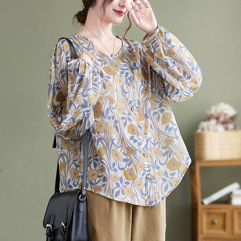 Plus Size Mod Balloon Sleeve Blouse