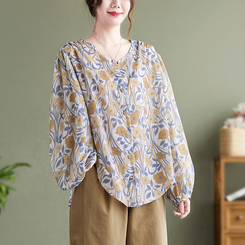 Plus Size Mod Balloon Sleeve Blouse
