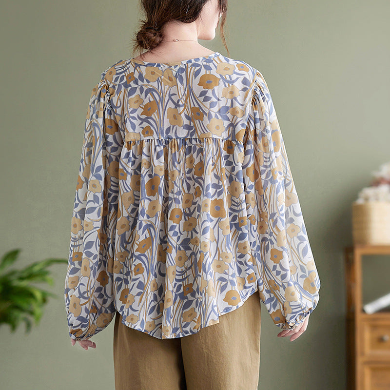 Plus Size Mod Balloon Sleeve Blouse