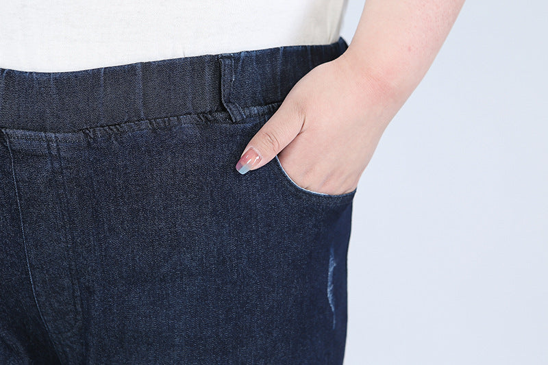 (2XL-9XL) Plus Size Skinny Capri Jeans