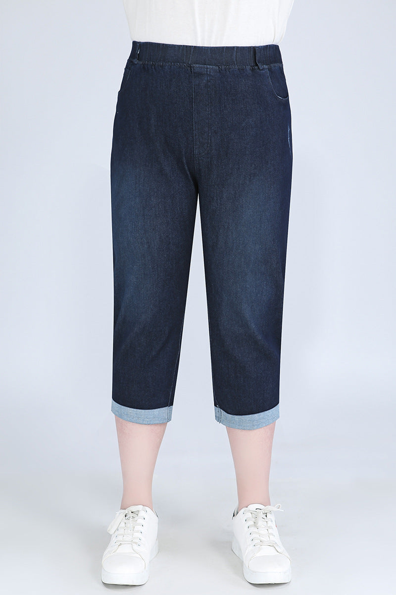 (2XL-9XL) Plus Size Skinny Capri Jeans