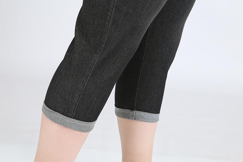 (2XL-9XL) Plus Size Skinny Capri Jeans
