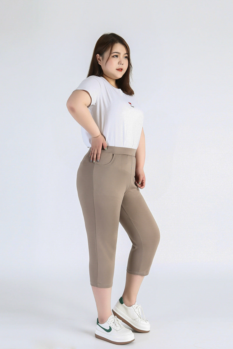 (2XL-9XL) Plus Size Capri Leggings Pants