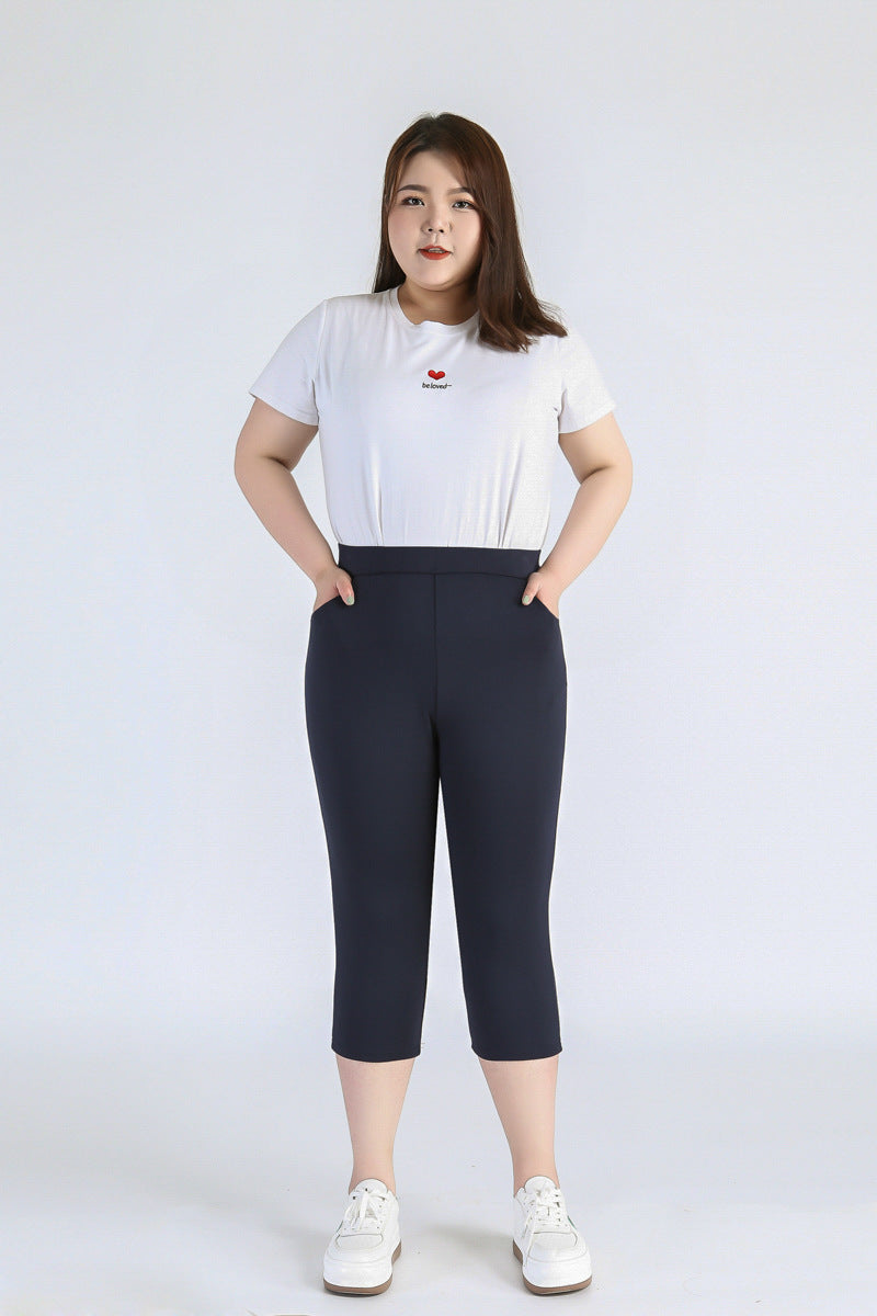 (2XL-9XL) Plus Size Capri Leggings Pants