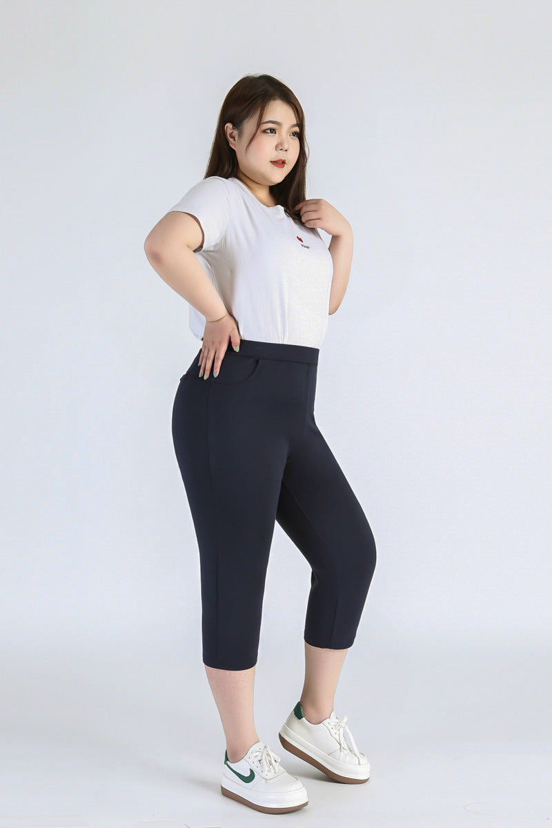 (2XL-9XL) Plus Size Capri Leggings Pants