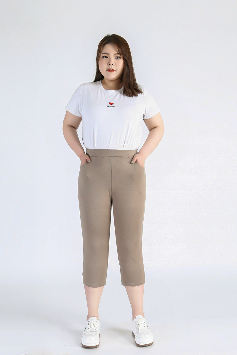 (2XL-9XL) Plus Size Capri Leggings Pants
