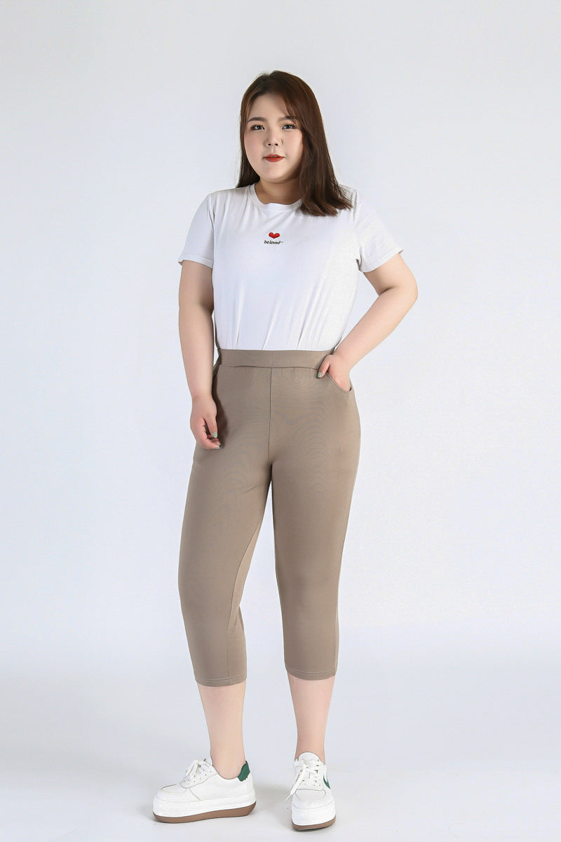 (2XL-9XL) Plus Size Capri Leggings Pants