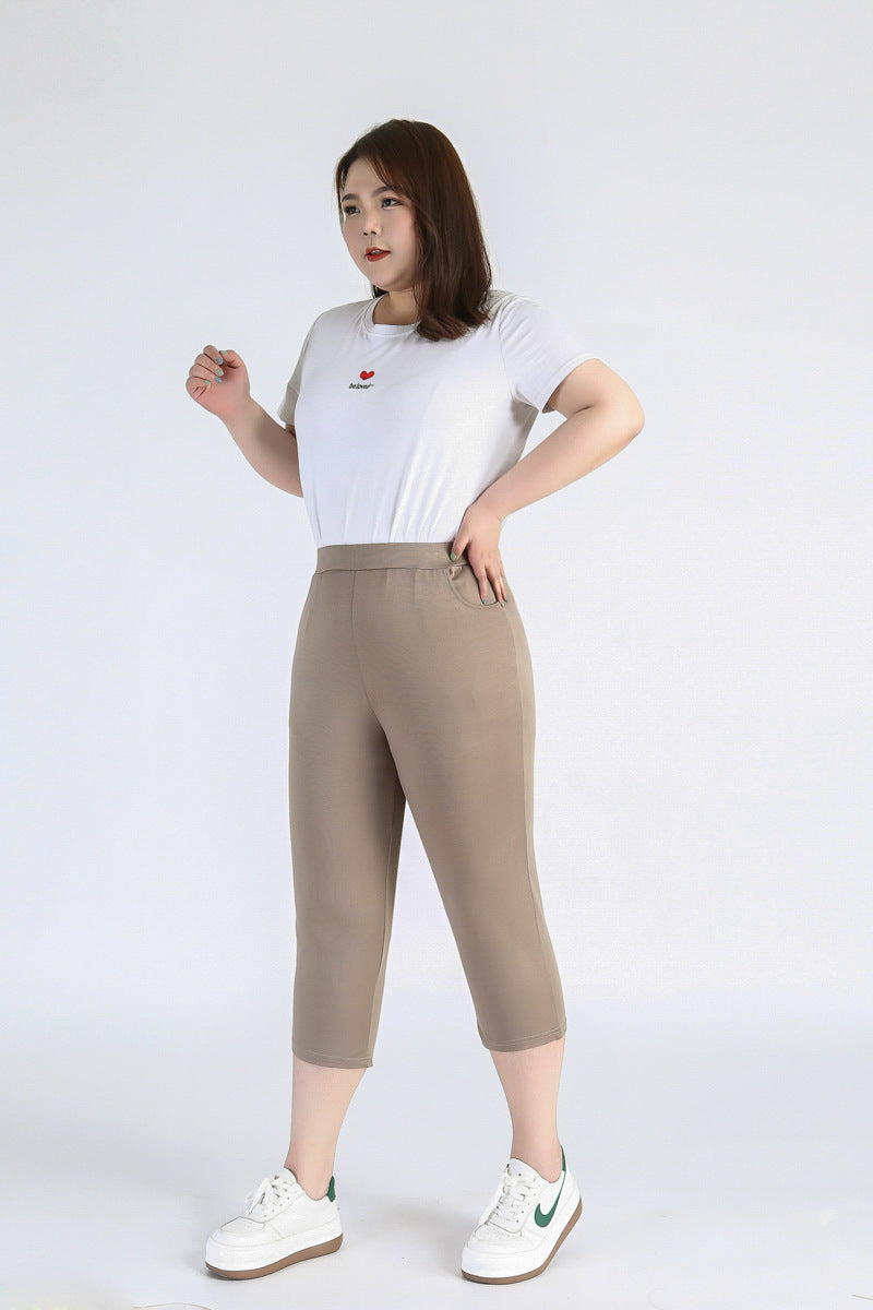 (2XL-9XL) Plus Size Capri Leggings Pants