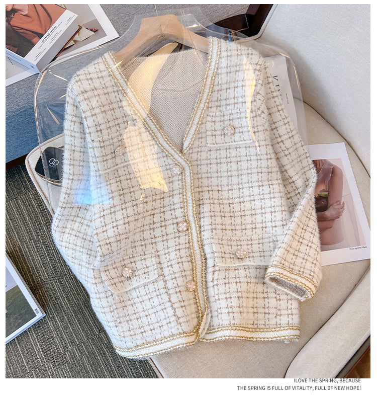 Plus Size Chanelesque Long Sleeve Jacket
