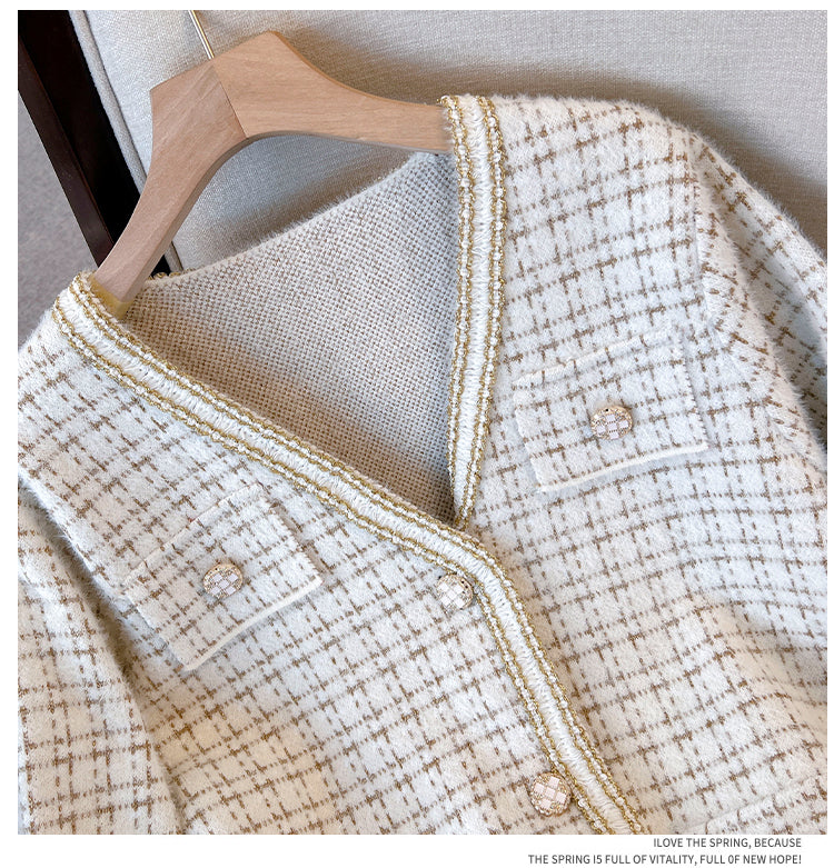 Plus Size Chanelesque Long Sleeve Jacket