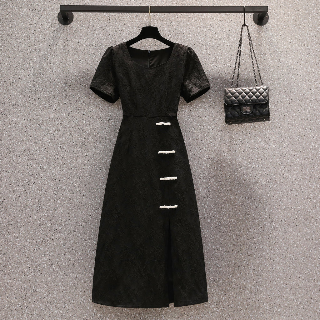 Plus Size Midi Cheongsam Dress