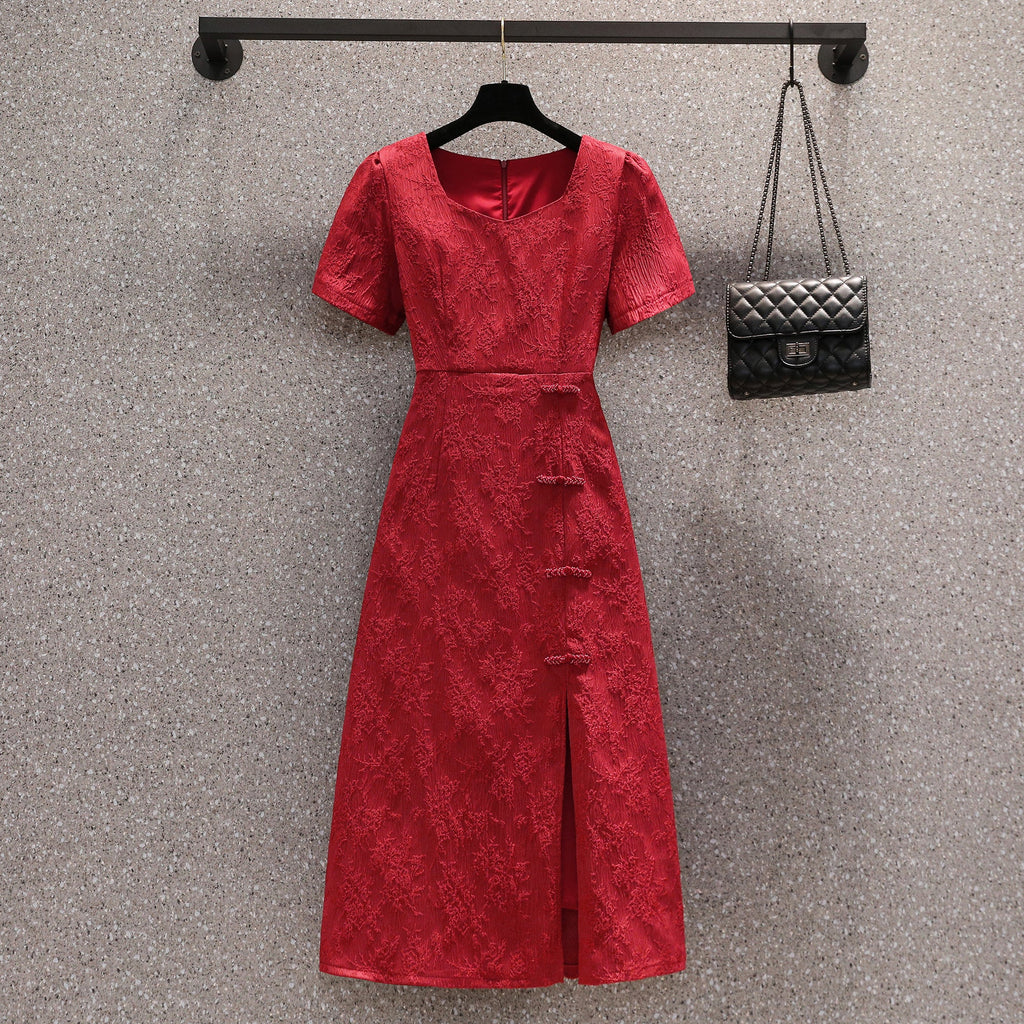 Plus Size Midi Cheongsam Dress