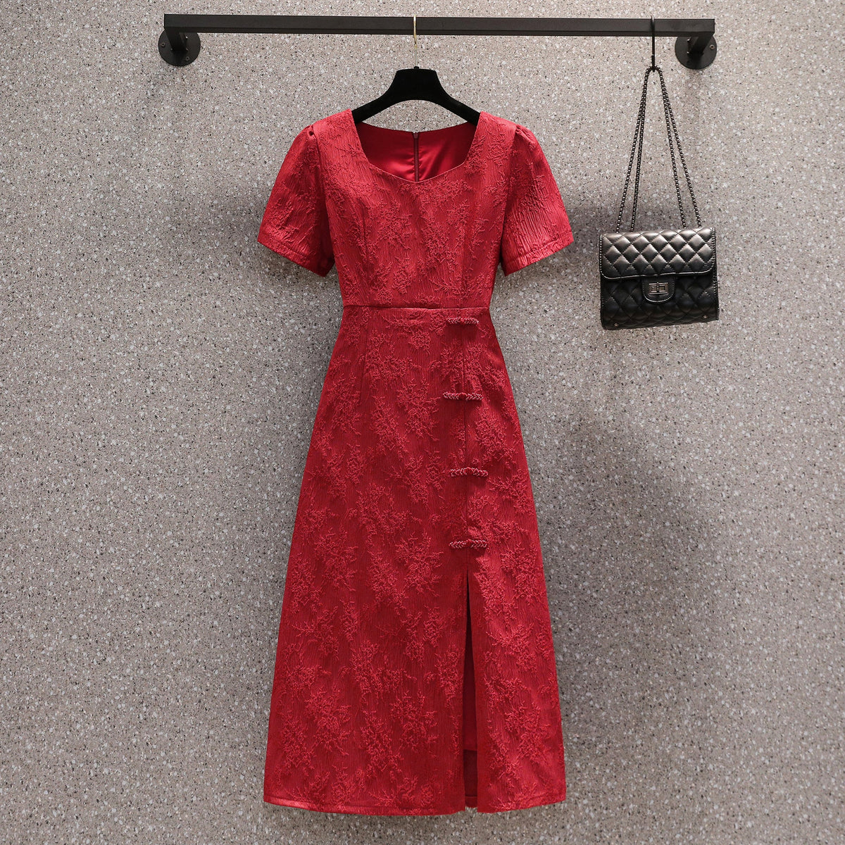Plus Size Midi Cheongsam Dress