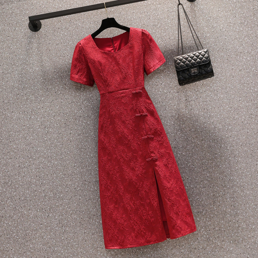Plus Size Midi Cheongsam Dress