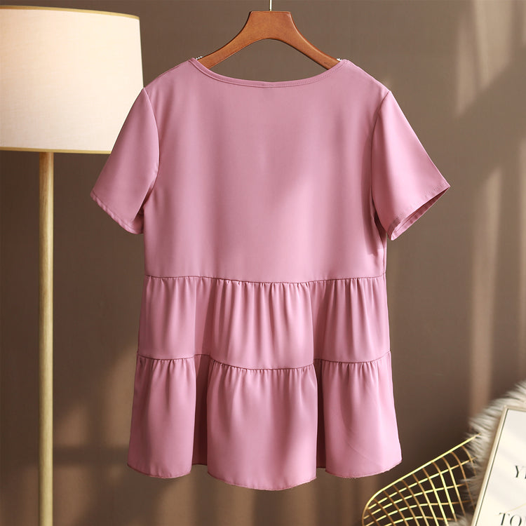 Plus Size Chiffon Babydoll Blouse