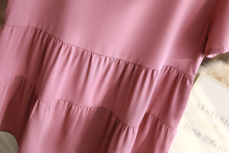 Plus Size Chiffon Babydoll Blouse