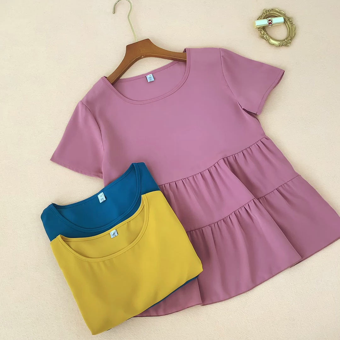 Plus Size Chiffon Babydoll Blouse
