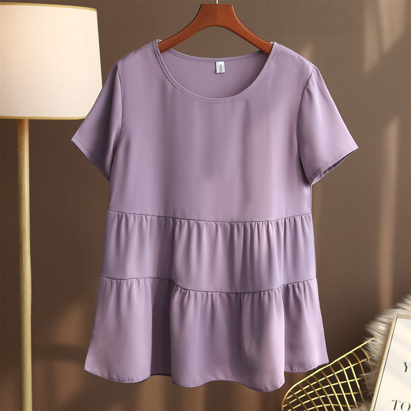 Plus Size Chiffon Babydoll Blouse