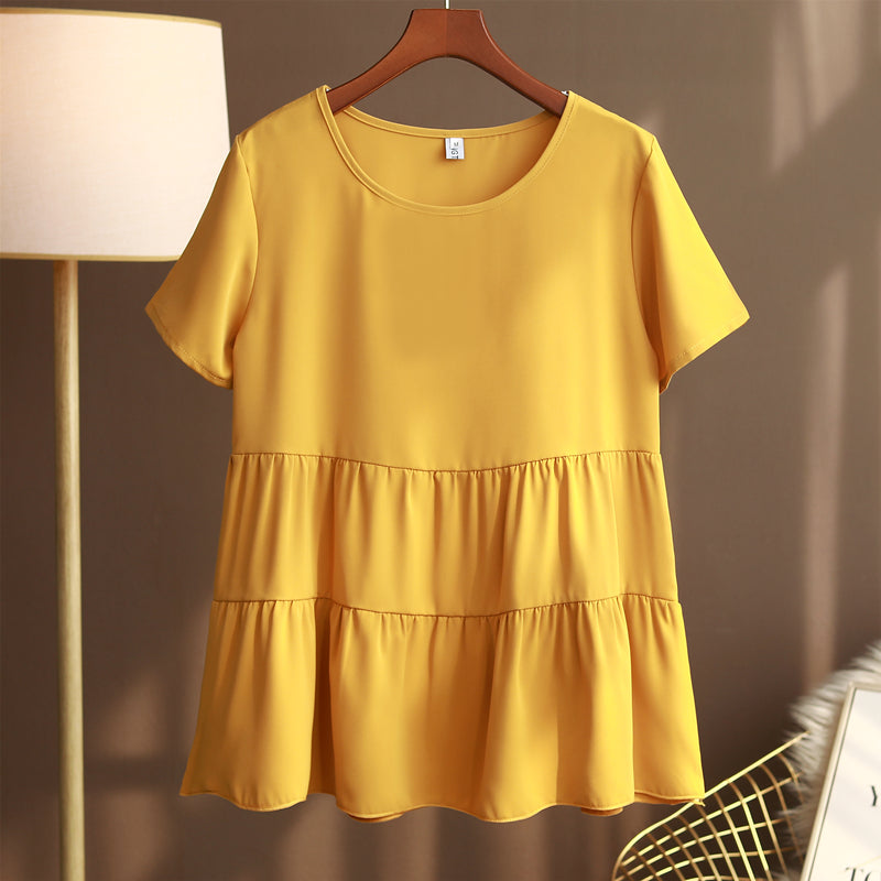 Plus Size Chiffon Babydoll Blouse