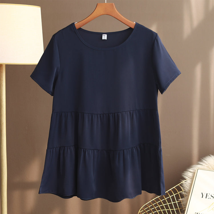 Plus Size Chiffon Babydoll Blouse