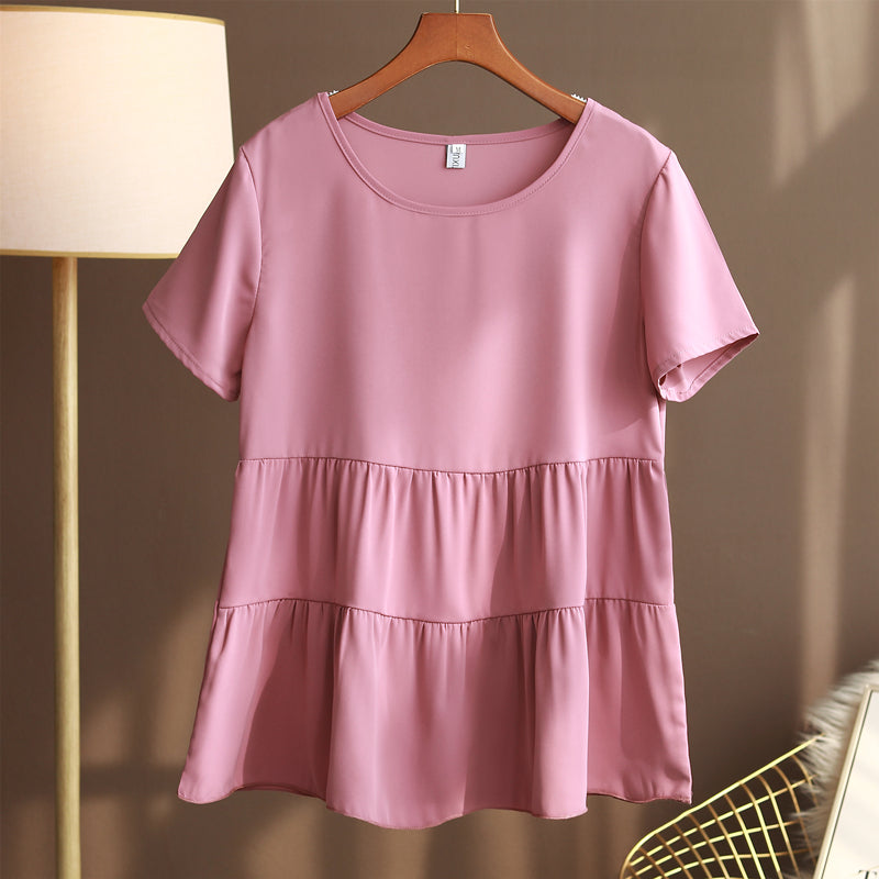 Plus Size Chiffon Babydoll Blouse