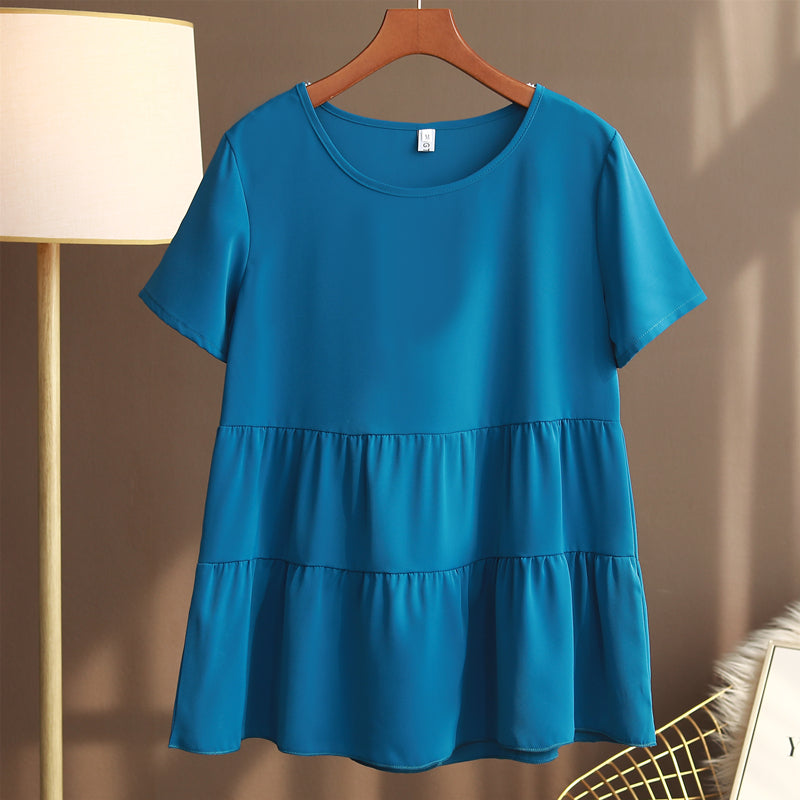 Plus Size Chiffon Babydoll Blouse