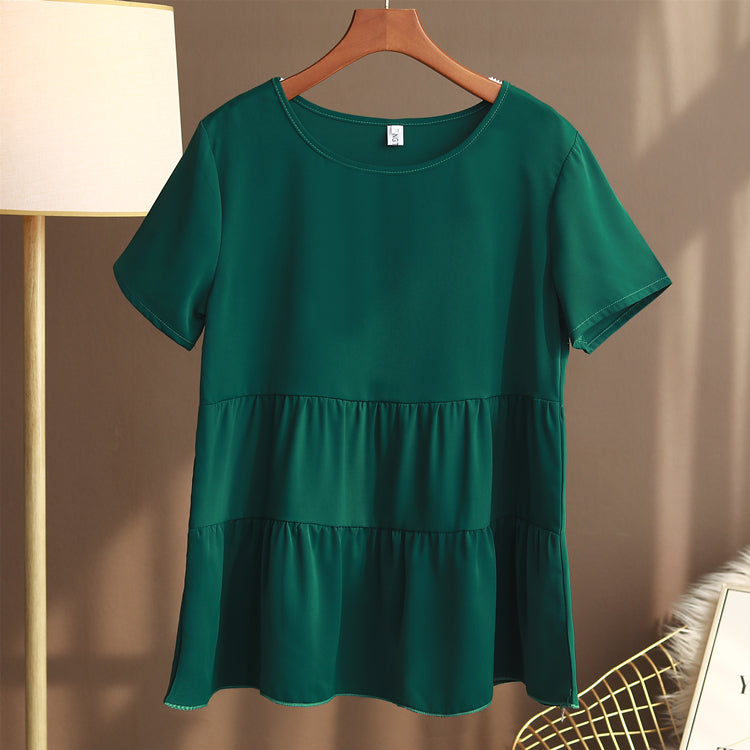 Plus Size Chiffon Babydoll Blouse