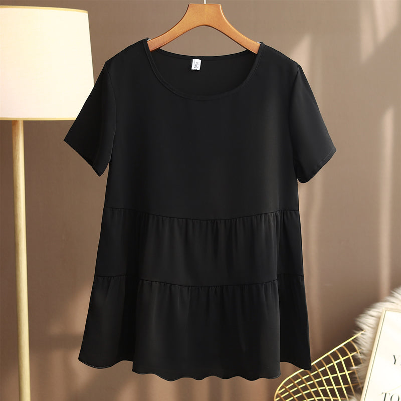 Plus Size Chiffon Babydoll Blouse
