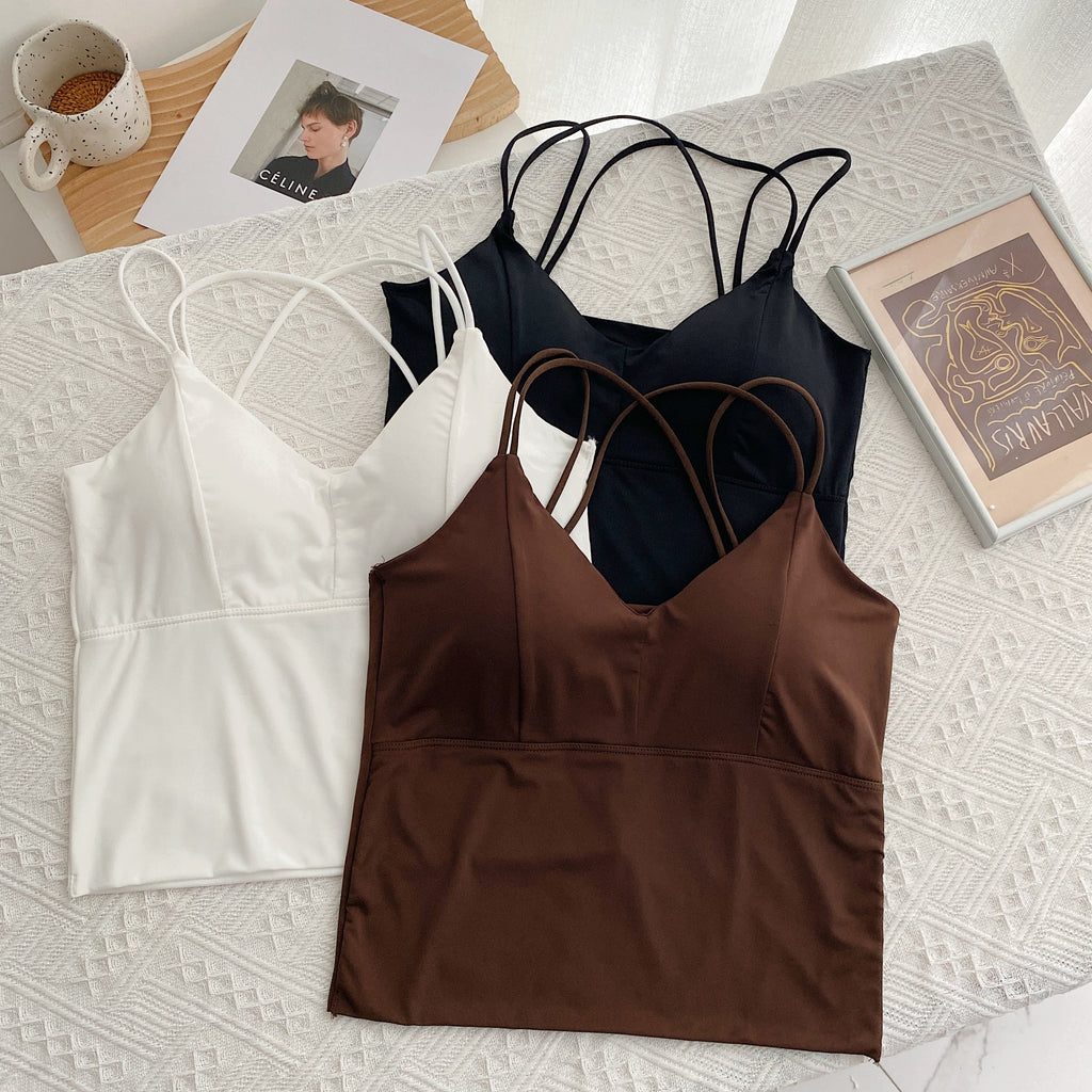 Plus Size Criss Cross Padded Cami Top
