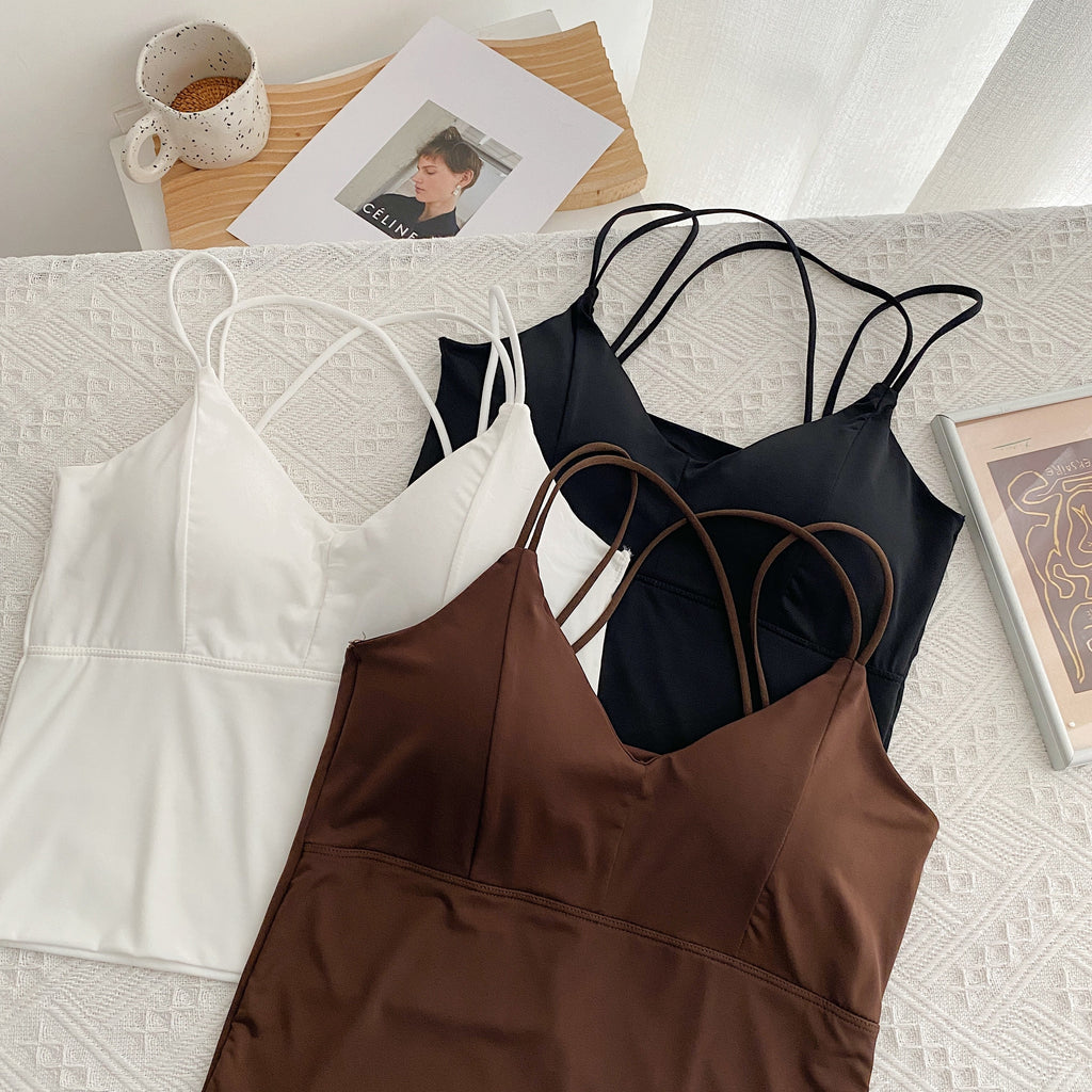 Plus Size Criss Cross Padded Cami Top