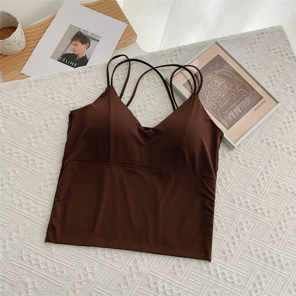 Plus Size Criss Cross Padded Cami Top