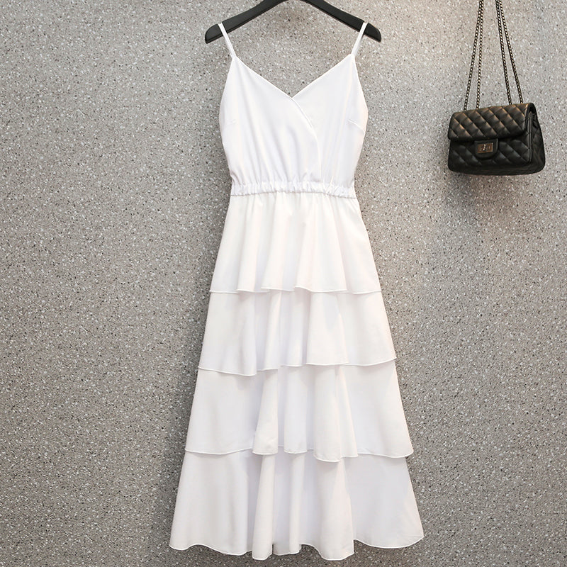 Plus Size Korean Tier Midi Dress