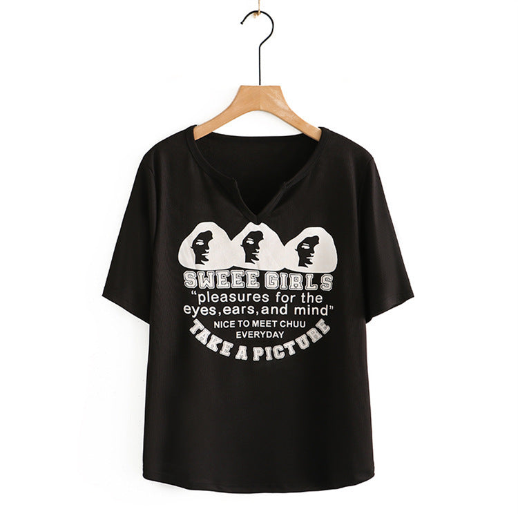 Plus Size Vintage Graphic Henley Tee
