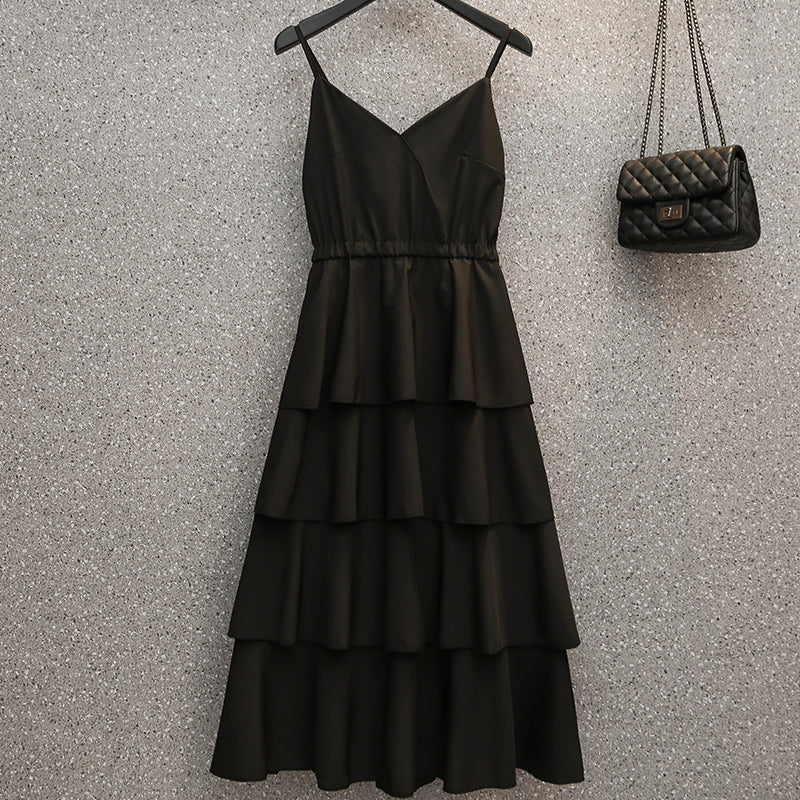 Plus Size Korean Tier Midi Dress